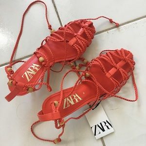 NWT Zara red strapped sandals